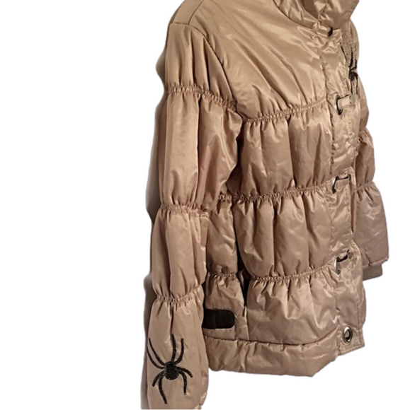 DFJXFASHION Shiny Tan SPIDER Fall/Winter Coat - Picture 5 of 8